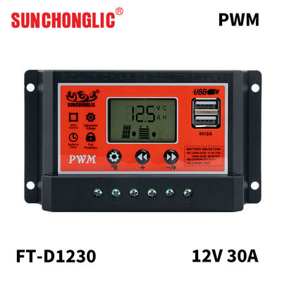 좋은 가격 30A PWM 태양광 충전 컨트롤러, 듀얼 USB 출력 및 고정밀 전압 안정성 온라인으로