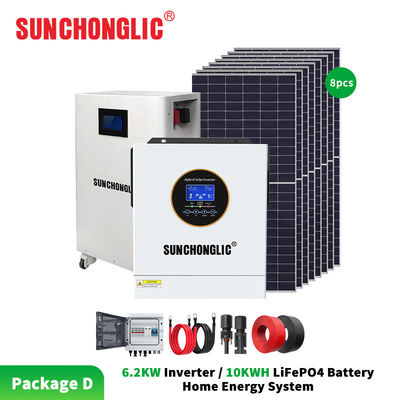 Good price 6.2KW Hybrid Solar Inverter with 10KWH LiFePO4 Battery and Pure Sine Wave for Home Energy System online
