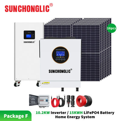 Good price 10.2KW Hybrid Solar Inverter with 15KWH LiFePO4 Battery and Pure Sine Wave for Home Energy System online