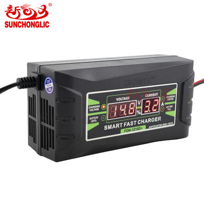 Buen precio Cargador inteligente de baterías de plomo ácido de 12V 10A con modo de carga PWM y voltaje de entrada de 150V-250V en línea