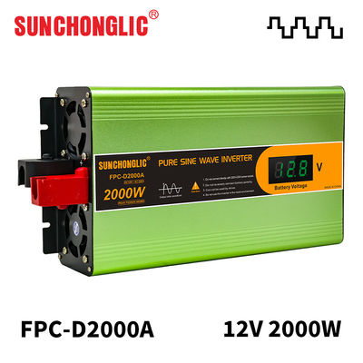 Buen precio Inversor de onda sinusoidal pura de 2000W con conversión de DC 12V a AC 220V y 85% de eficiencia para uso doméstico en línea