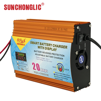 Smart AGM GEL Battery Charger 12V 20A Lead Acid Battery Charger 250V Intput