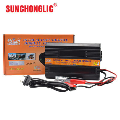Buon prezzo Caricabatterie AGM GEL automatiche da 20A 220 Volt con controllo della temperatura e display digitale per batterie per auto a piombo acido in linea