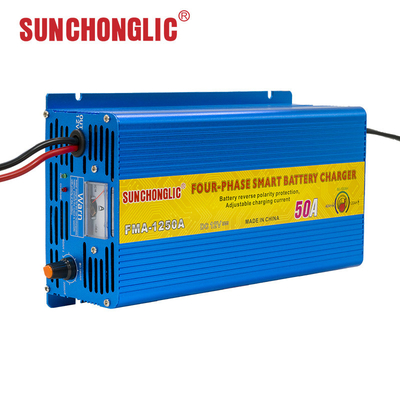 Good price Four Phase 220V DC Battery Charger Heat Resistance 50 Amp AGM Battery Charger Rustproof online