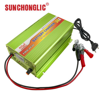 Harga yang bagus Pengisi Daya Baterai AGM GEL Cerdas Tiga Tahap 24V 30A Portabel untuk Baterai Asam Timbal on line