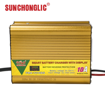 Intelligent AGM GEL Battery Charger AC150V Input Low Voltage Protection 12V 10A
