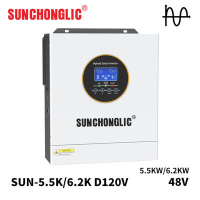 Bom preço Inversor solar híbrido de fase única de 120Vac / fase dividida de 240Vac com entrada fotovoltaica de 100V - 500V e eficiência MPPT de 99% on-line