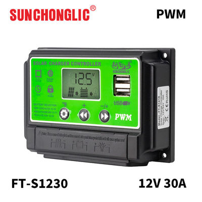 Bom preço Controlador de carga solar PWM de corrente nominal 30A com ecrã LCD e tecnologia PWM de três fases on-line