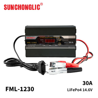 Buon prezzo Caricabatterie digitale intelligente da 30A con display per batterie al litio, ingresso 170-250V, per batterie LiFePO4 in linea