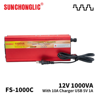 良い値段 1000w インバーター 充電器 1000va 修正されたシナス波電源インバーター 10A AC 充電器 12vDc 220vAc オンライン