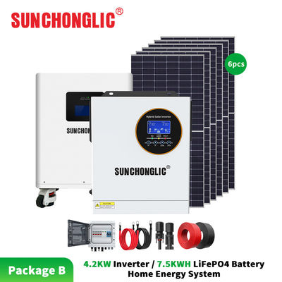 Buon prezzo Inverter solare ibrido a onda sinusoidale pura da 4.2KW con sistema di accumulo di energia domestica con batteria LiFePO4 da 7.5KWh in linea