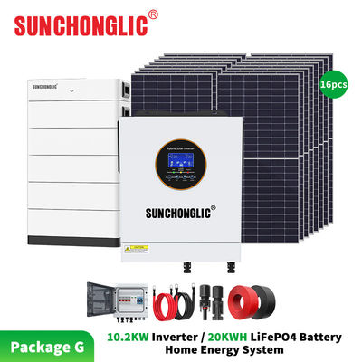 Buon prezzo 10.2KW Invertitore 20KWH LiFePO4 Batteria Sistema energetico domestico con uscita di onde sinusoide pure in linea