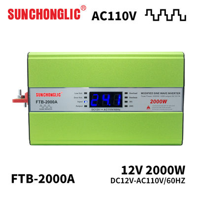 İyi bir fiyat. 2000W Değiştirilmiş Değiştiricisi Şebekeden Açık Güneş Enerjisi Değiştiricisi 12vDc 110vAc 60hz çevrimiçi