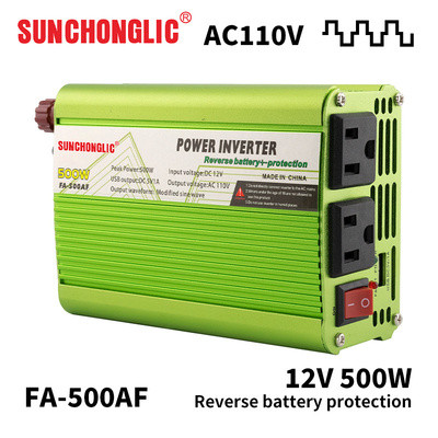 İyi bir fiyat. 500va 60Hz Değiştirilmiş Değiştiriciler Aşırı yük koruma 12vdc 110vac Değiştiriciler çevrimiçi
