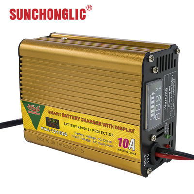 Intelligent AGM GEL Battery Charger AC150V Input Low Voltage Protection 12V 10A