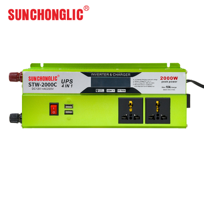 Buon prezzo Invertitore e caricabatterie da 2000w due in un dispositivo da 12v a 220v in linea