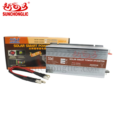 Buen precio Inversor de onda senoidal modificada inteligente de 3000W, 12V CC a 230V CA con USB de 5V 1A en línea