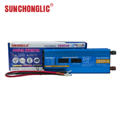 Buen precio Inversor de corriente de 2000W con pantalla LCD, onda sinusoidal modificada, CC 12V a CA 220V en línea