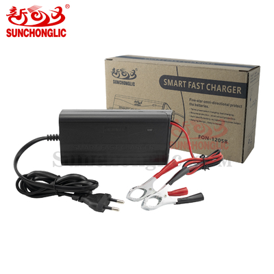 Harga yang bagus Universal Input Smart Charger 12V 5A untuk baterai asam timbal gel RUPS dengan kecerdasan 3-tahap on line