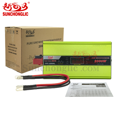 좋은 가격 200a 충전기가있는 가정용 2000W 순수 사인파 인버터 12V DC ~ 220V AC 온라인으로