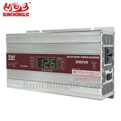 قیمت خوب 2000W 1500W اینورتر قدرت موج سینوسی خالص ، 12 ولت DC تا 220 ولت AC ، با صفحه نمایش LED برای منظومه شمسی آنلاین