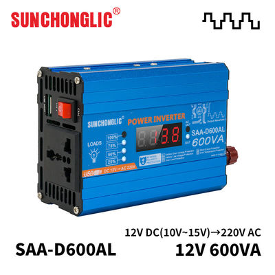 Buen precio Inversor de onda senoidal modificado de 600W con salida de doble voltaje y alta eficiencia para la conversión de potencia del automóvil de DC12V a AC220V en línea