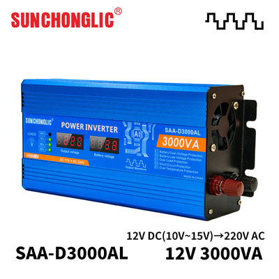 3000W Modified Sine Wave Power Inverter with 1A USB and 12V to 220V Conversion