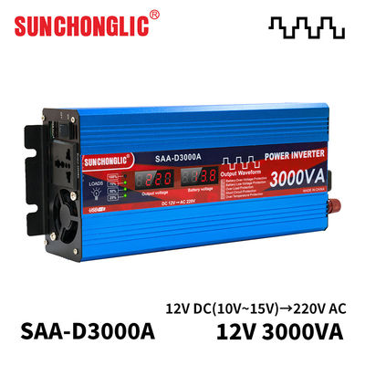 Buon prezzo Invertitore di onde sinusoidali a display modificato da 3000 W con fusibile di circuito esterno per la conversione di potenza da 12 a 220 v in linea