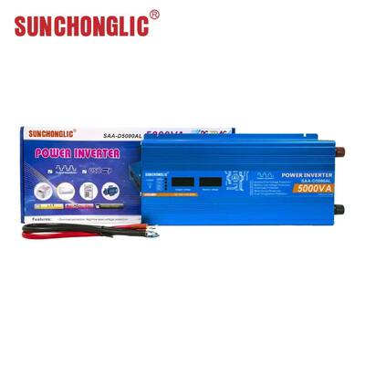 Giá tốt. SAA-D ((AL) 5000W biến đổi sóng sinus, màn hình LED, đầu ra USB, chuyển đổi điện từ 12V đến 220V trực tuyến