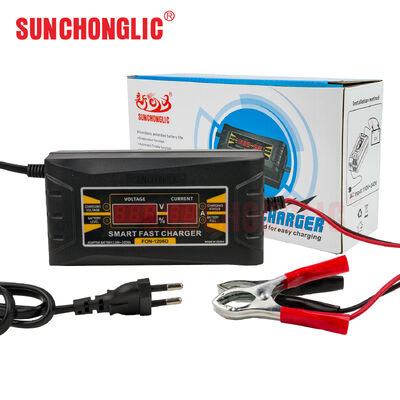Qualità Caricabatterie PWM intelligente 12V 6A con display LCD per batterie al piombo acido fabbrica