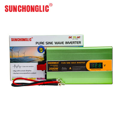 Bom preço Inversor de energia de onda senoidal pura FPC-D2000A 2000W DC12V para AC220V com display de tensão da bateria em tempo real para energia solar fora da rede e energia de emergência RV on-line