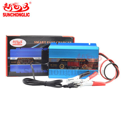 Bom preço Carregador de bateria AGM GEL inteligente de 12 V 20 A com função de arranque do motor e ecrã LCD digital on-line