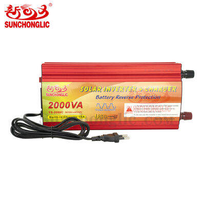 2000VA Peak Power Modified Sine Wave Inverter with Built-in 15A Battery Charger for Solar Off-Grid & Emergency Use