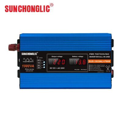1000W Peak Power Modified Sine Wave Inverter with Built-in 20A PWM Solar Controller for 12V DC to 220V AC Conversion