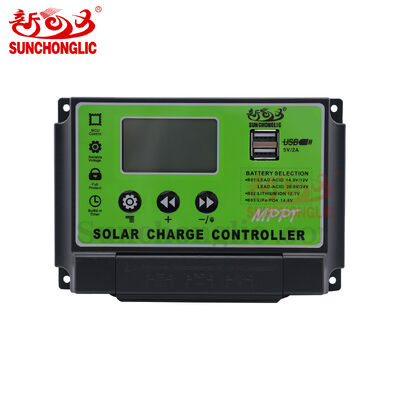 Dual MOS LCD Panel 60A PWM Solar Charge Controller Auto 12V 24V 3-Stage Solar Regulator